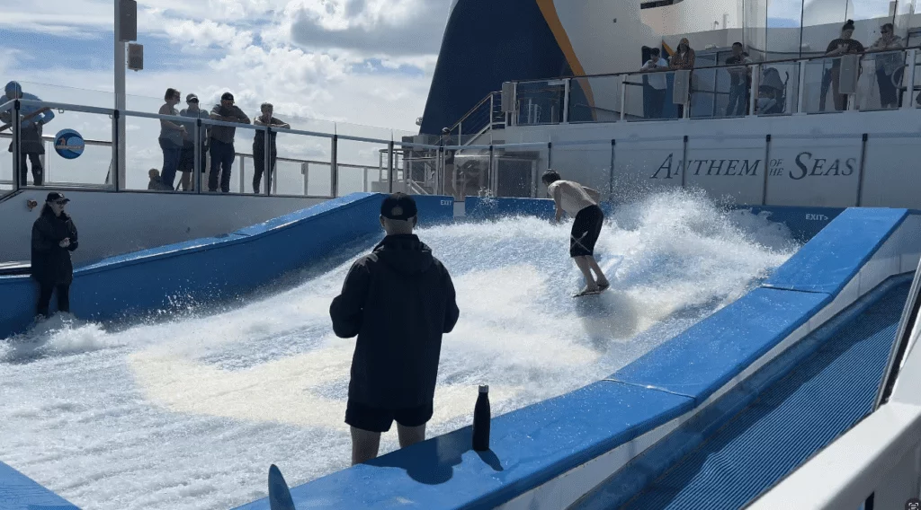Royal Caribbean Anthem of the Seas Cruise Trip Review 24 Flowrider Surfing